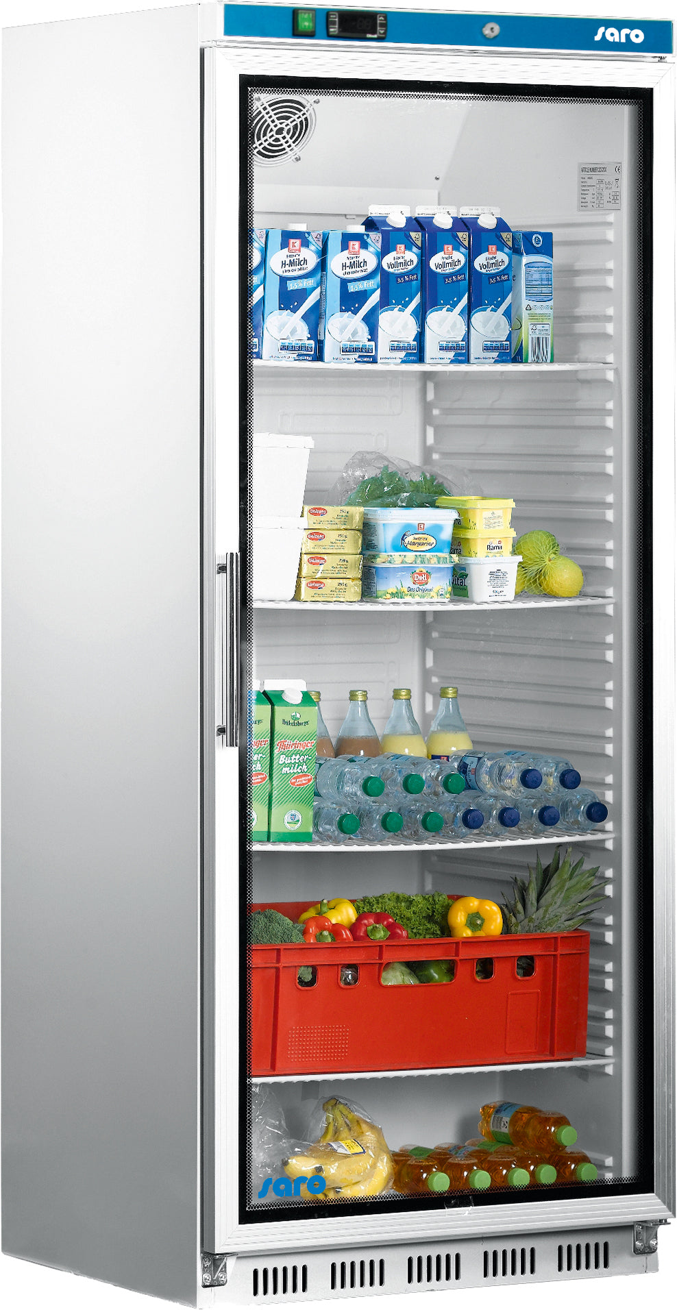 SARO Lagerkühlschrank mit Glastür - weiß Modell HK 600 GD