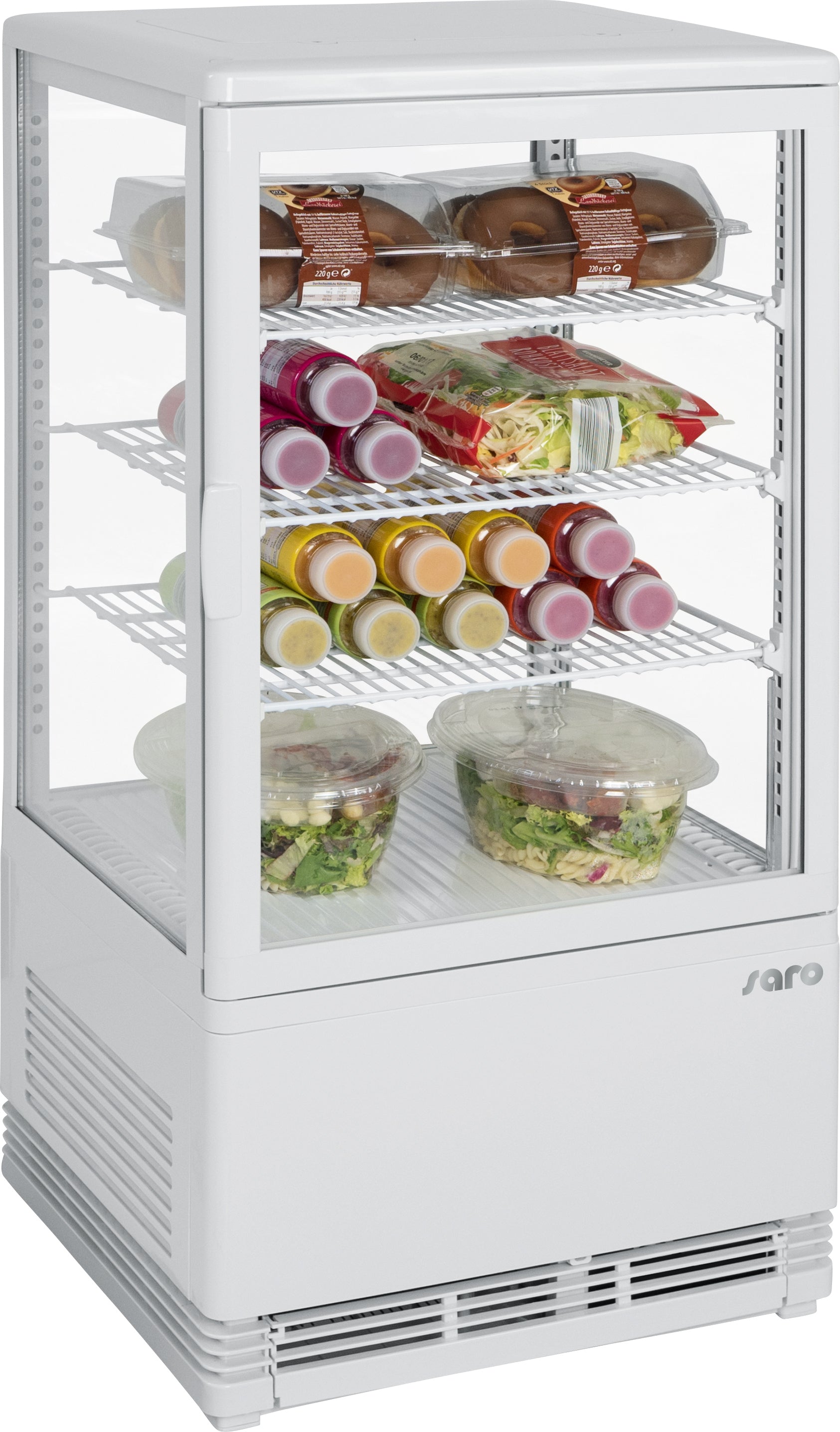 SARO Mini-Umluftkühlvitrine Modell SC 70 weiß
