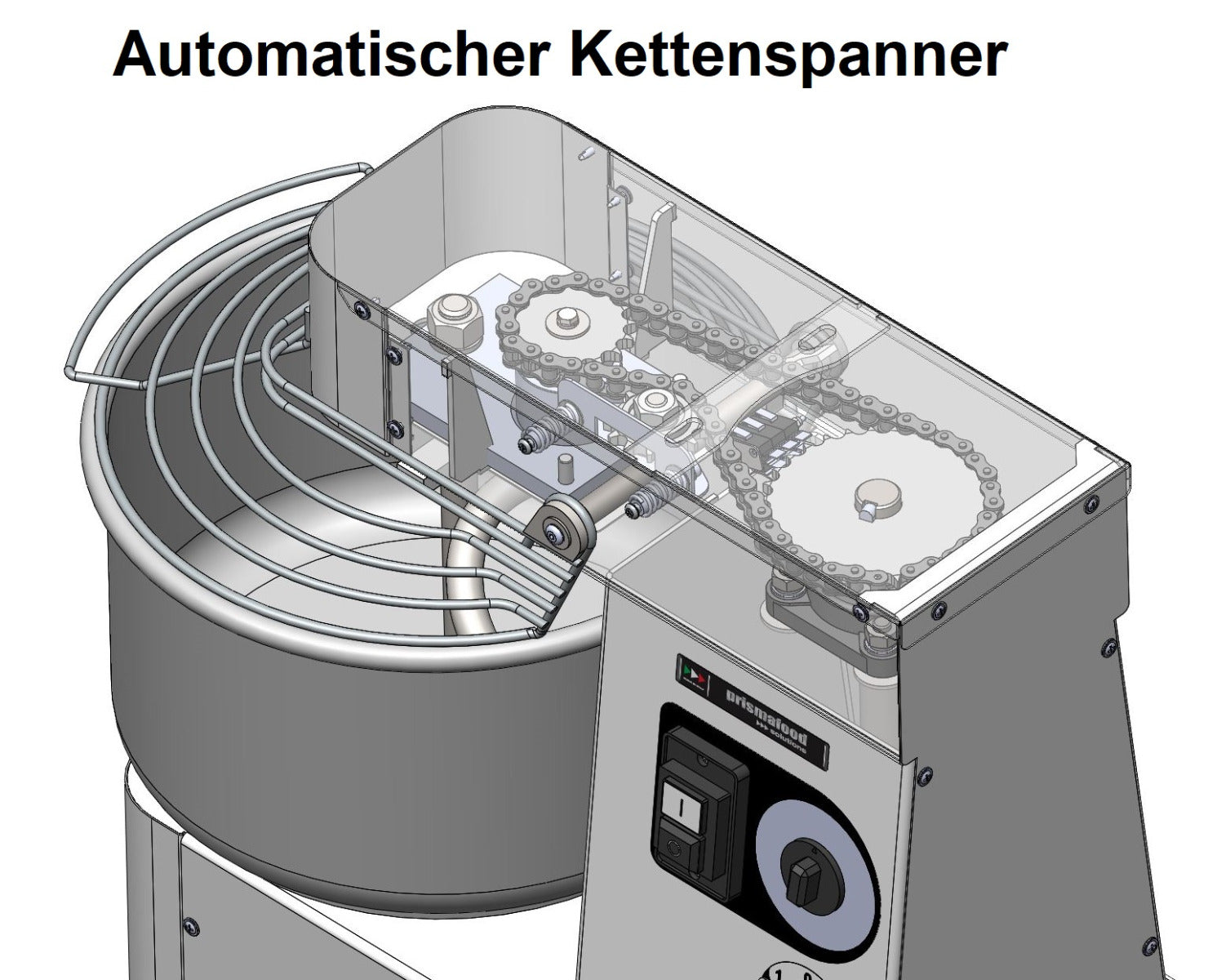 Teigmaschine - 2 Geschwindigkeiten - Kesselvolumen: 16 Liter / 12 kg Teig H2O
