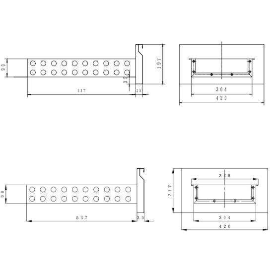 3er Schubladenset für Kühltische EASYLINE 700 Links