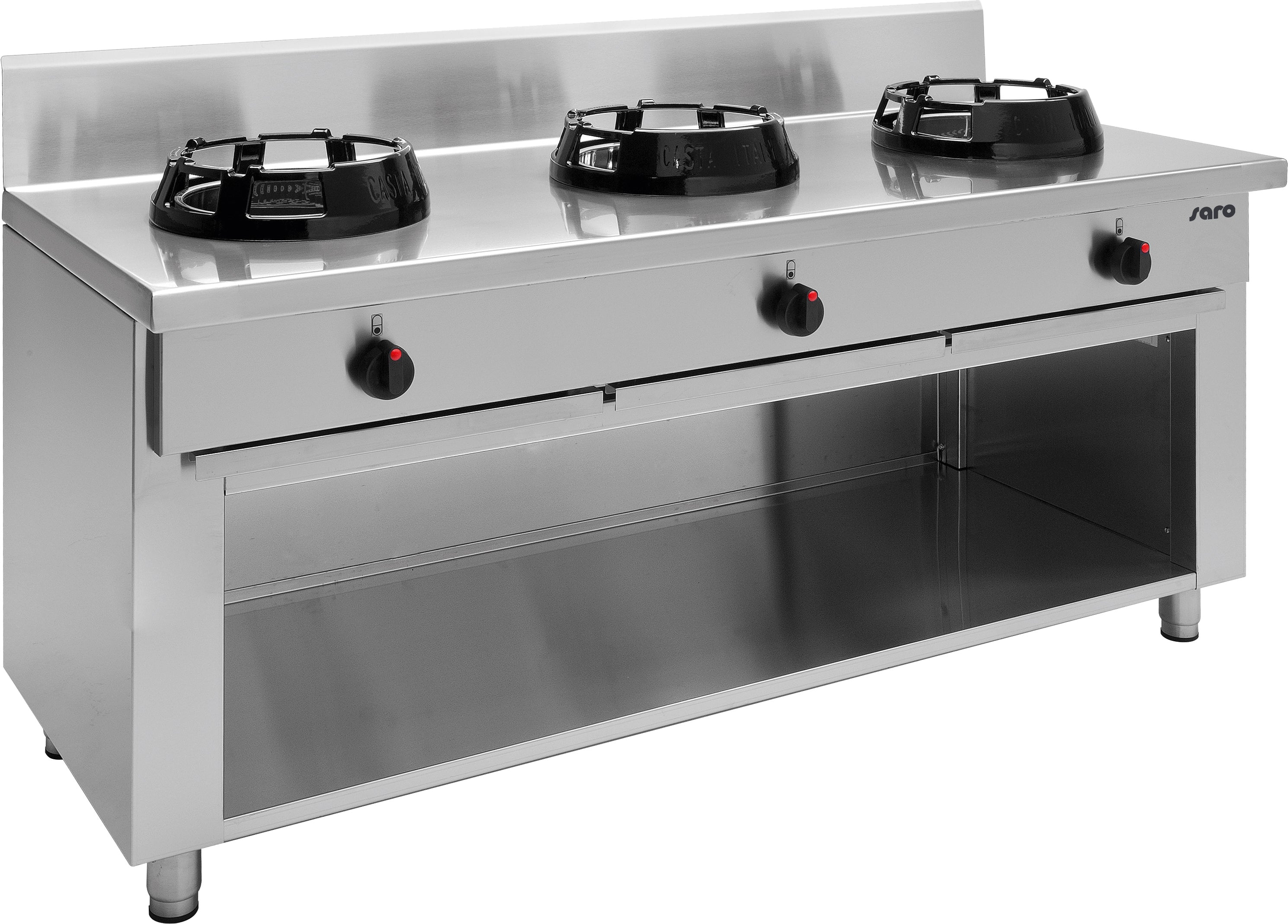 SARO Wok-Gasherd mit offenem Unterbau Modell Modell CC/03
