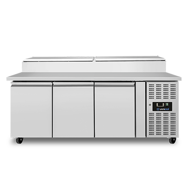 Saladette 3 TÃ¼ren (1/1 GN) Oberseite 8Ã— 1/3 GN +2Â°C bis +8Â°C ZwangsbelÃ¼ftung Klappdeckel