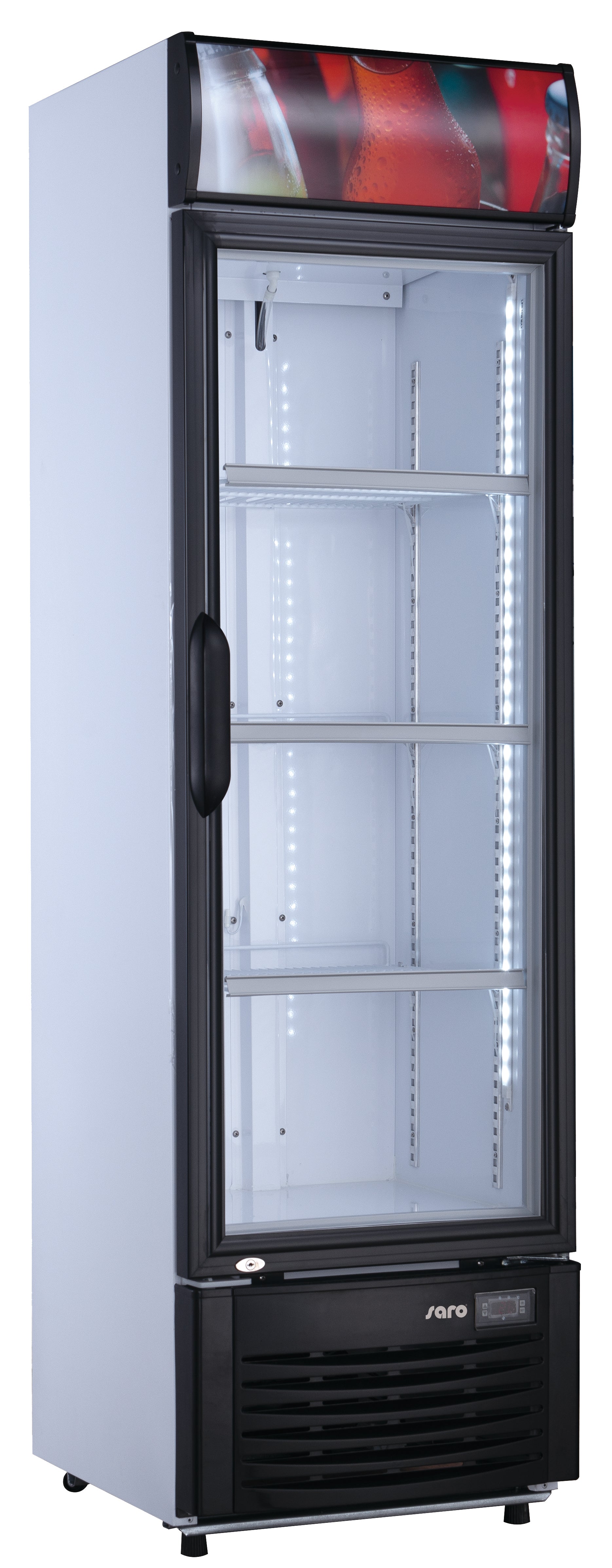 SARO Getränkekühlschrank mit Werbetafel Modell GTK 282 M