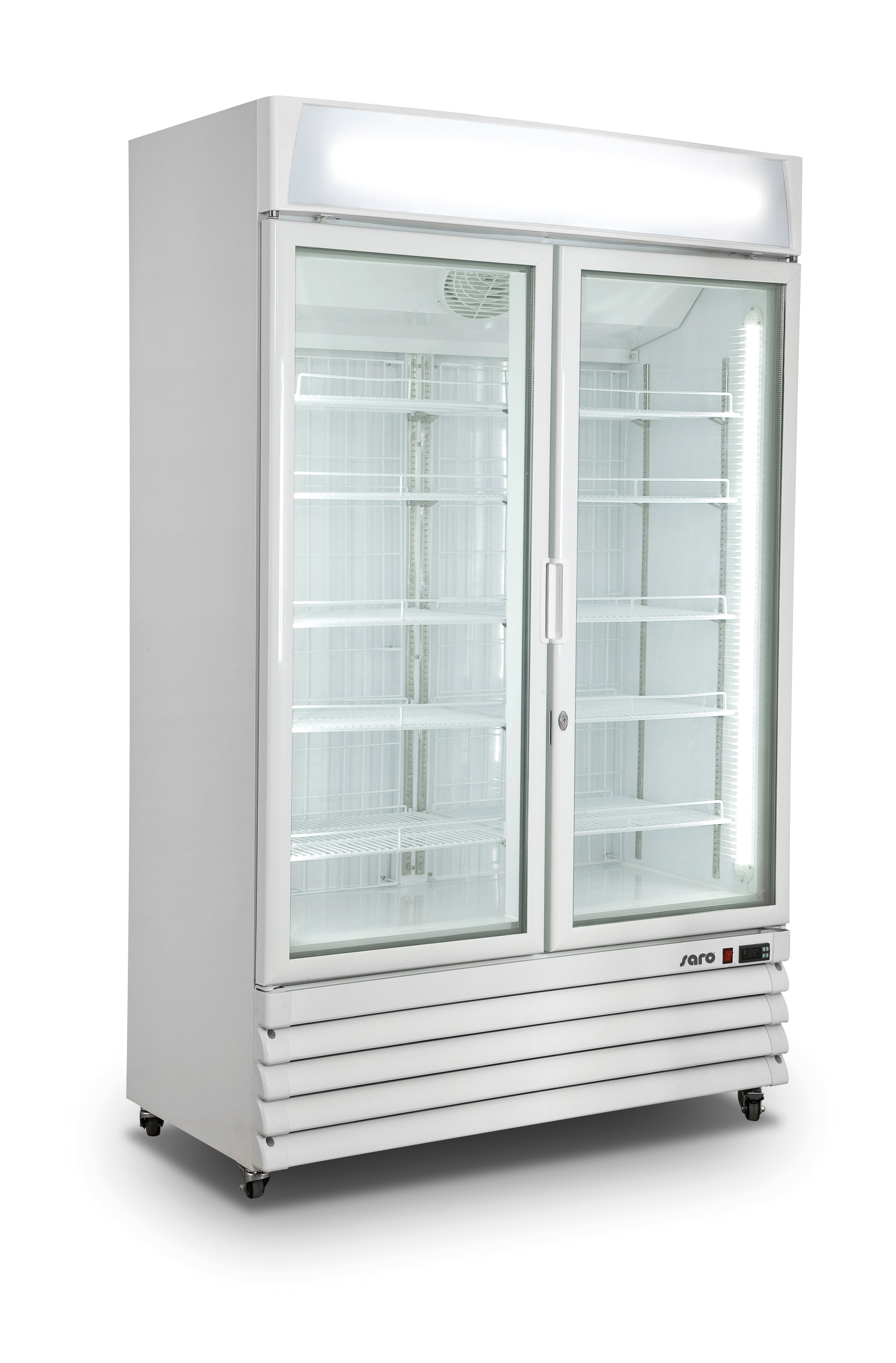 SARO Kühlschrank mit 2 Glastüren, weiß, G 885