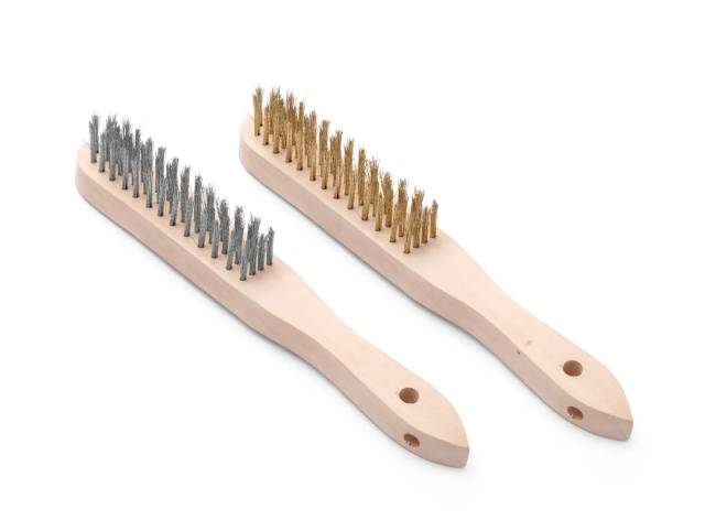 Drahtbürsten-Set aus Messing und Edelstahl - 2 Stk.