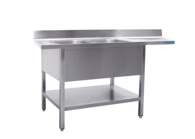 SARO Spülcenter mit 2 Becken, links - 700 mm Tiefe, 1600mm