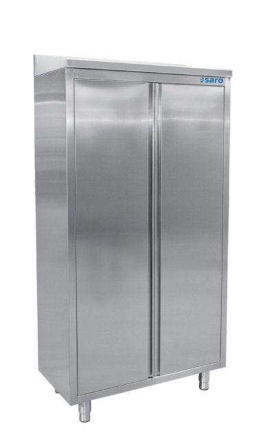 SARO Edelstahlhochschrank mit 3 Böden und 2 Flügeltüren, 1000mm