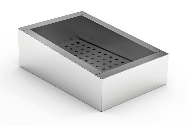 GEMAHLENES EIS BEHÄLTER SCHIEF 1/1 GN AISI 304  WASSERHAHN AN DER BEDIENUNG SEITE
