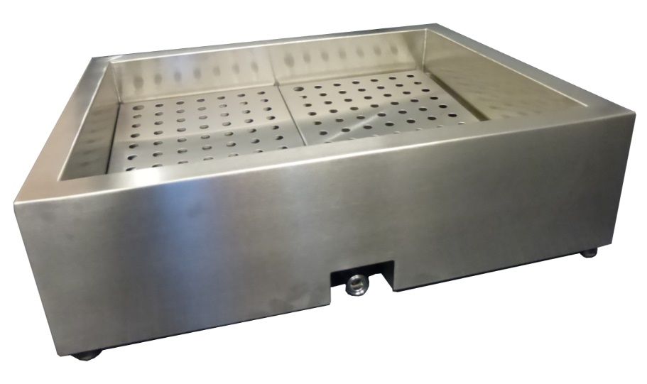 GEMAHLENES EIS BEHÄLTER SCHIEF 1/1 GN AISI 304  WASSERHAHN AN DER BEDIENUNG SEITE