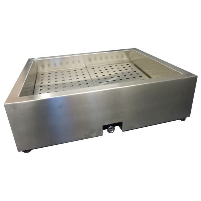 GEMAHLENES EIS BEHÄLTER SCHIEF 3/1 GN AISI 304  WASSERHAHN AN DER BEDIENUNG SEITE