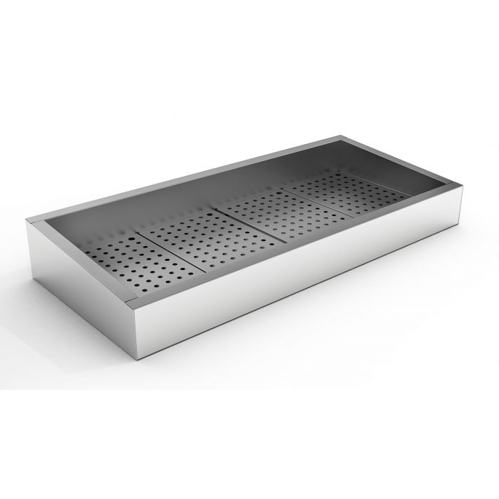 GEMAHLENES EIS BEHÄLTER SCHIEF 4/1 GN AISI 304  WASSERHAHN AN DER BEDIENUNG SEITE