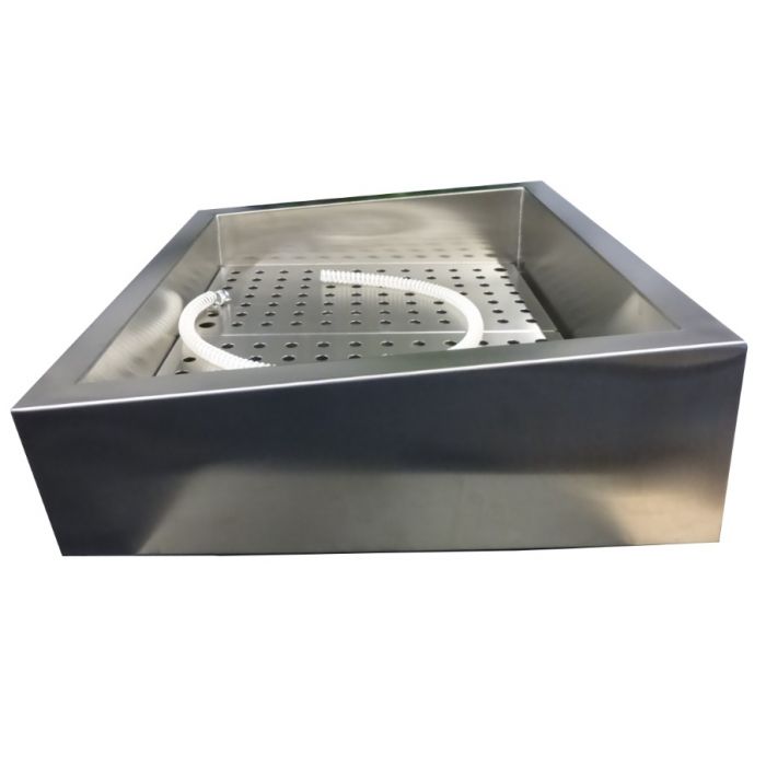 GEMAHLENES EIS BEHÄLTER SCHIEF 4/1 GN AISI 304  WASSERHAHN AN DER BEDIENUNG SEITE