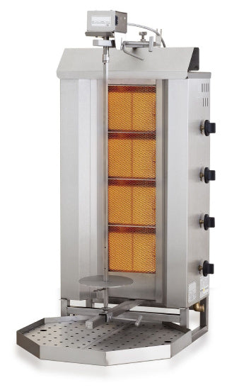 Gyrosgrill, Gas, Motorposition oben, 4 Heizzonen