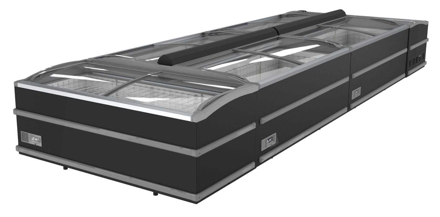 SUPERMARKT TIEFKÜHLTRUHE SCHWARZ KOPF ELEMENT  AUTOMATISCHE ABTAUUNG
