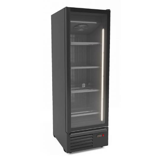 Tiefkühlschrank mit 1 Glastür schwarz 500L