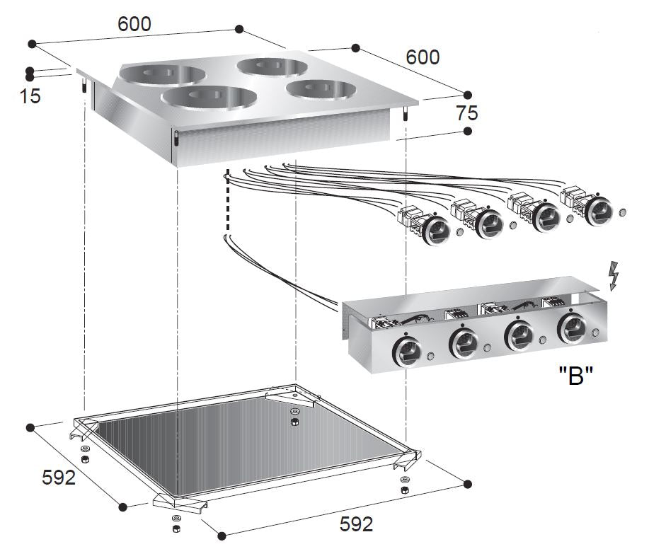 Elektroherd 4 Platten