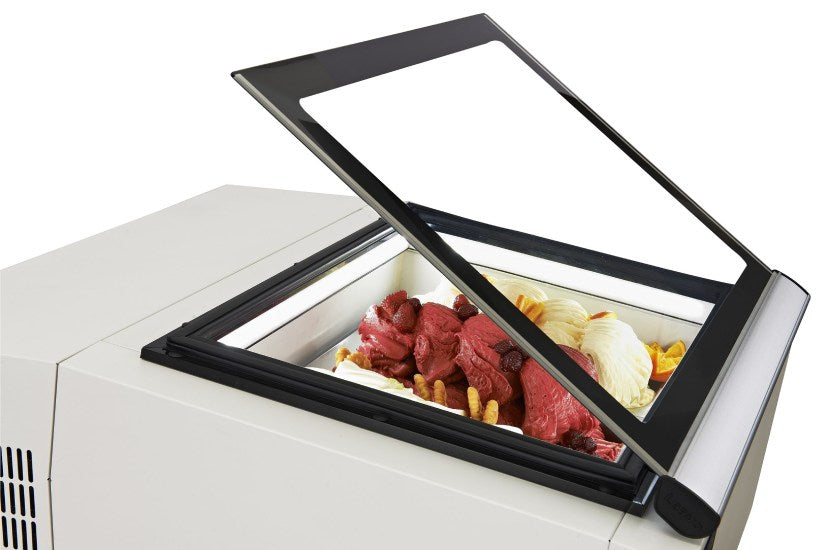 Eisvitrine Speiseeisvitrine Tischmodell weiß V2