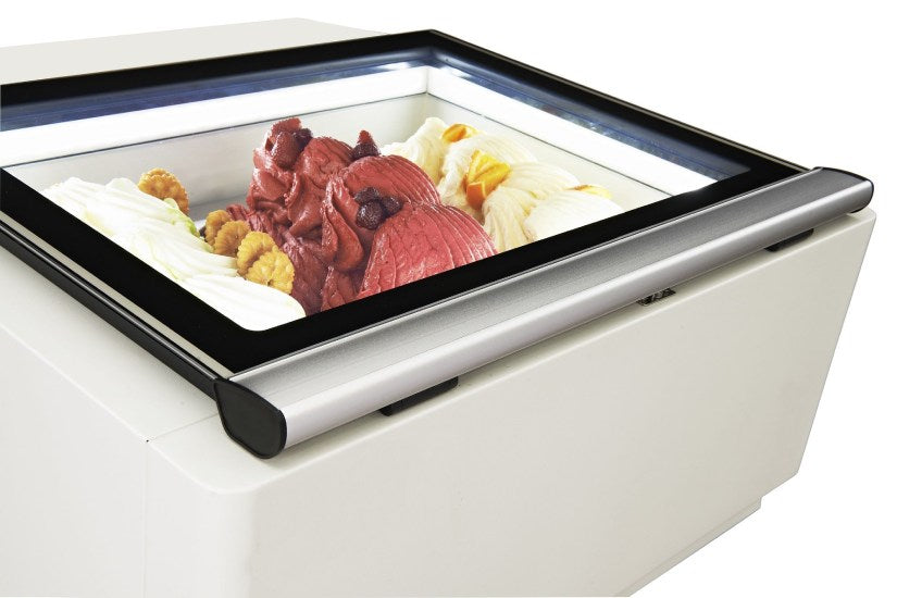 Eisvitrine Speiseeisvitrine Tischmodell weiß V2