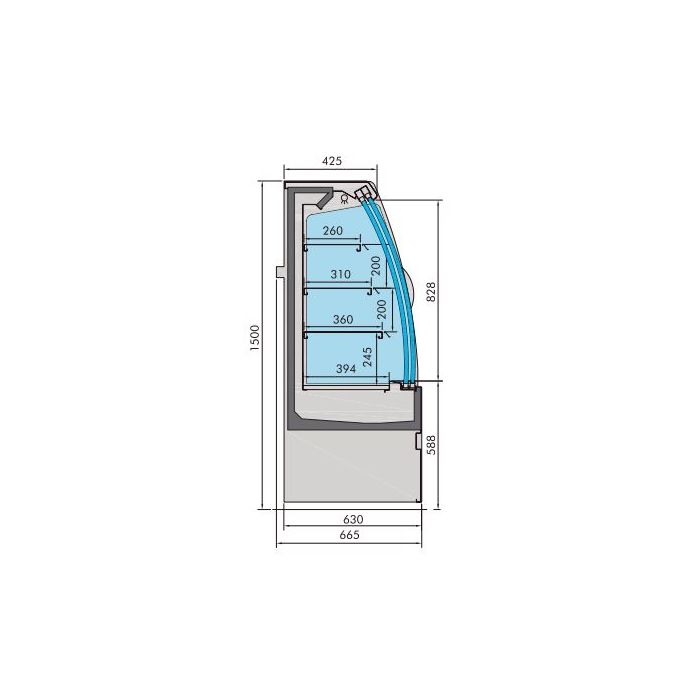 KÜHLVITRINE NOAH MIT SCHIEBETÜREN 1.3