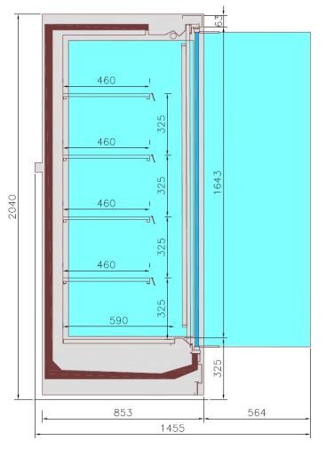 Wandkühlung/ Kühlregal/ Wandkühlregal/ Kühlschrank  Jax 2.6 - Remote