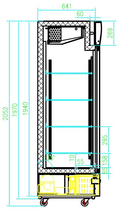 Kühlschrank/ Getränkekühlschrank mit Glastüren, schwarz, 1079 Liter