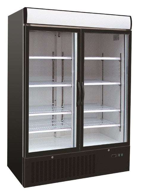 Tiefkühlschrank mit Glastür schwarz, 1079 Liter