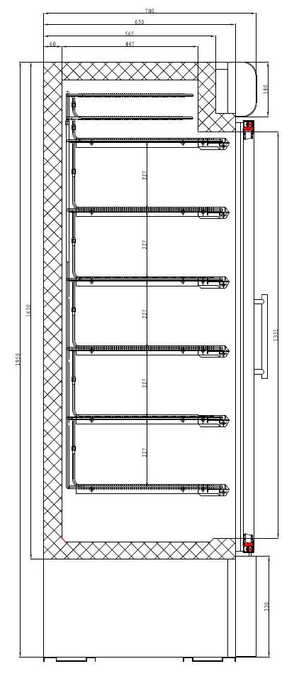 Tiefkühlschrank mit Glastür, statisch, 578 Liter