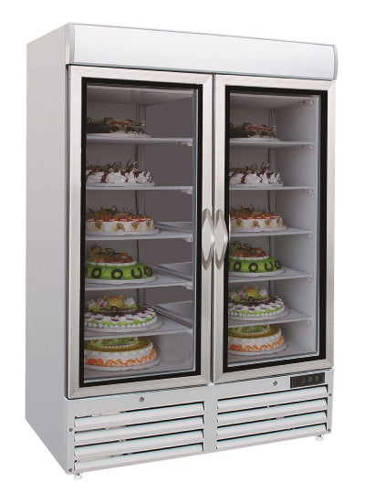 Tiefkühlschrank mit 2 Glastüren statisch, 1079 Liter