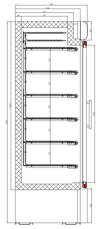 Tiefkühlschrank mit 2 Glastüren statisch, 1079 Liter