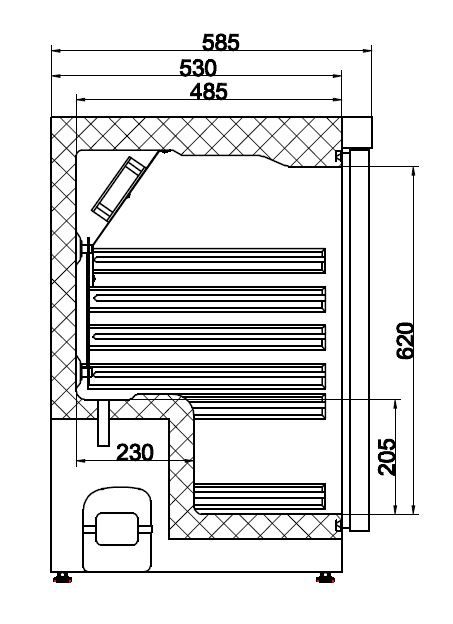 Kühlschrank RFS 1 Tür Edelstahl 130 Liter