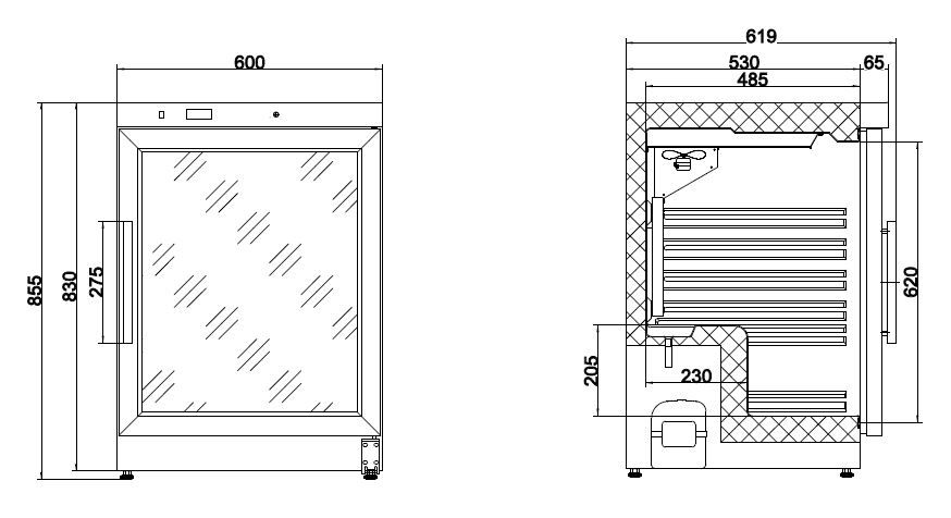 Kühlschrank 1 Glastür, 130 Liter