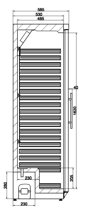 Getränkekühlschrank / Kühlschrank mit Glastür 350 Liter