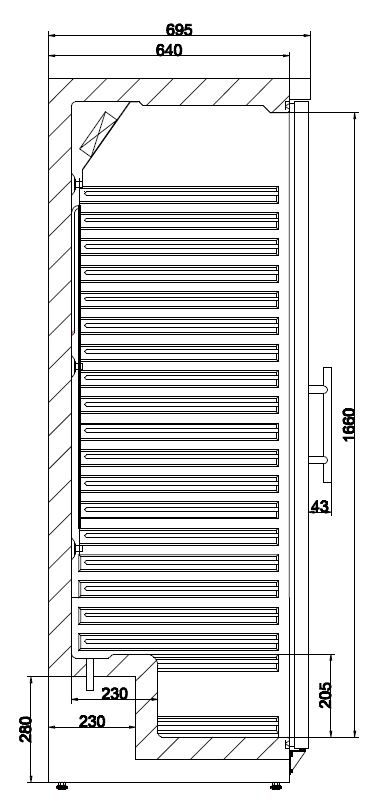 Kühlschrank 1 Glastür, 570 Liter