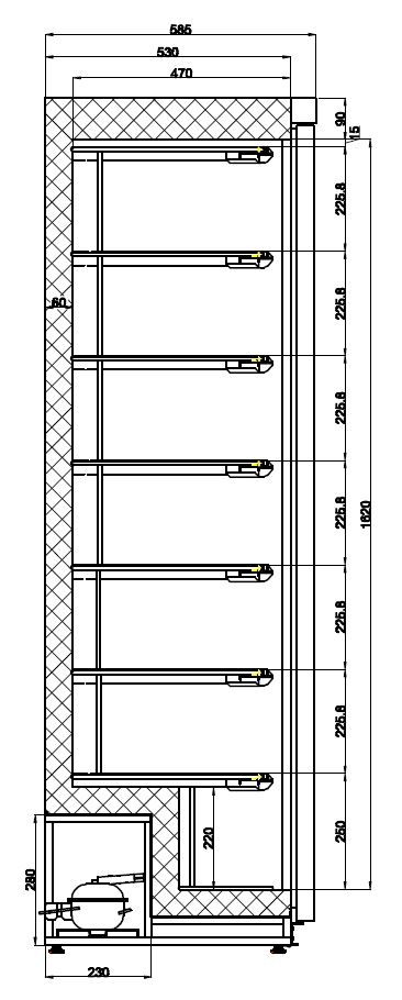 Tiefkühlschrank RFS-1 mit einer Tür