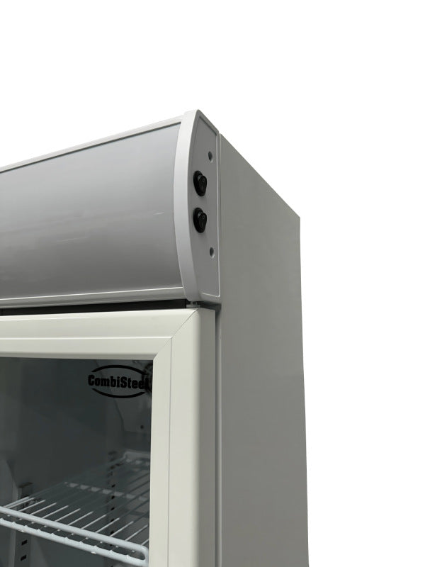 Getränkekühlschrank / Kühlschrank mit Glastür schmal, weiß, 105 Liter