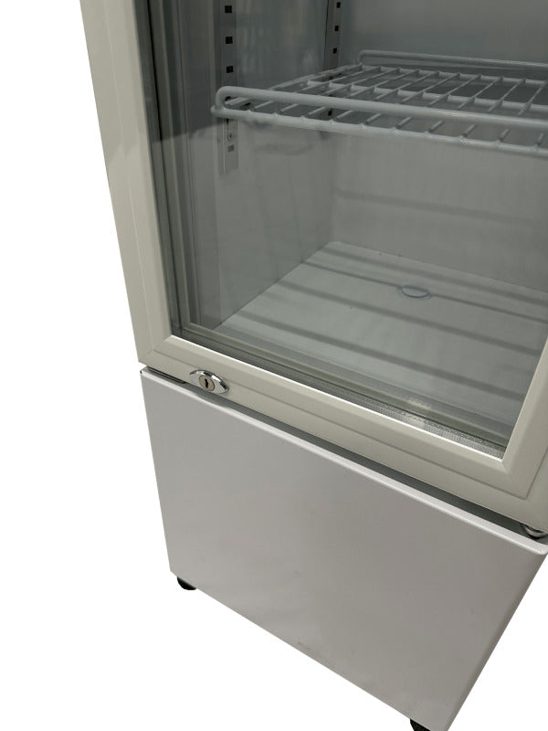 Getränkekühlschrank / Kühlschrank mit Glastür schmal, weiß, 105 Liter