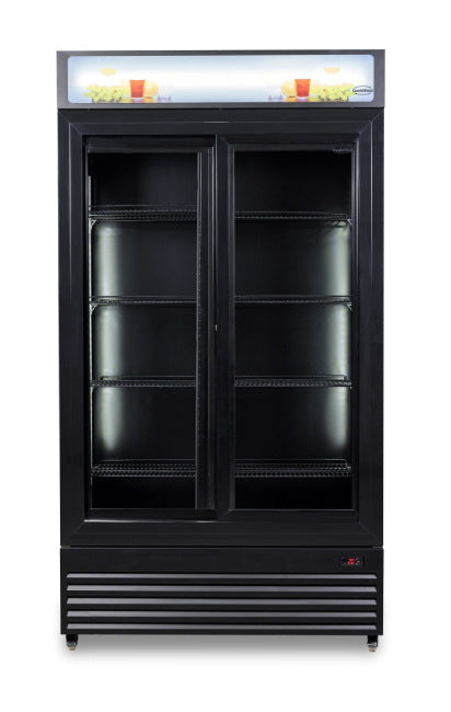 Kühlschrank/ Getränkekühlschrank mit Schiebeglastüren, schwarz, 780 Liter