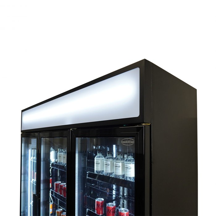 Kühlschrank/ Getränkekühlschrank mit 3 Glastüren, 1065 Liter, in schwarz
