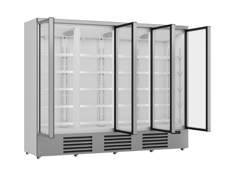 Getränkekühlschrank mit 4 Türen, Glas, JDE-2025L weiß