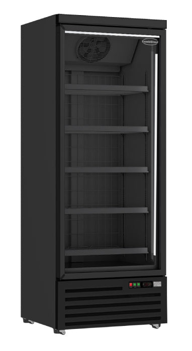 Tiefkühlschrank mit Glastüren, schwarz 600 Liter