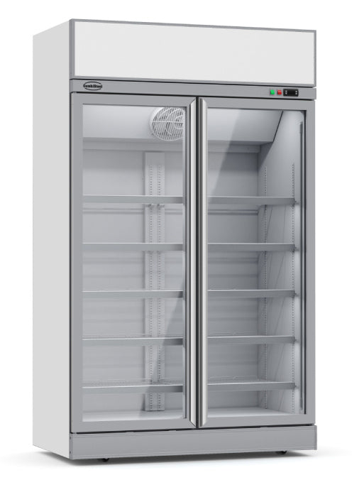 Kühlschrank / Getränkekühlschrank / Supermarktkühlung mit 2 Glastüren 1000 Liter