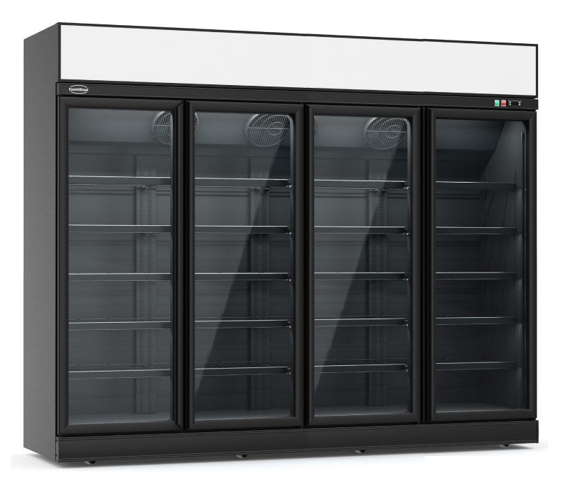 Getränkekühlschrank mit 4 Türen Schwarz INS-2060R BL