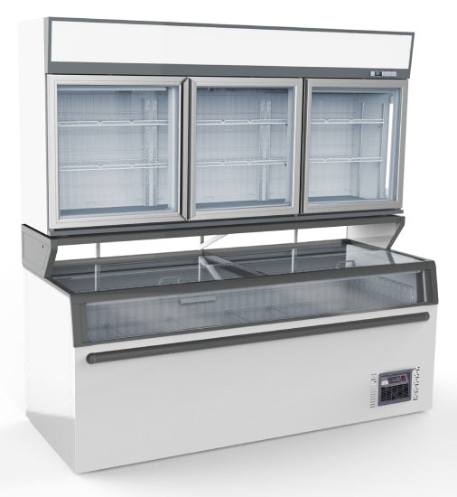 Wandtiefkühlung weiß, 3 Glastüren 546 / 900 Liter
