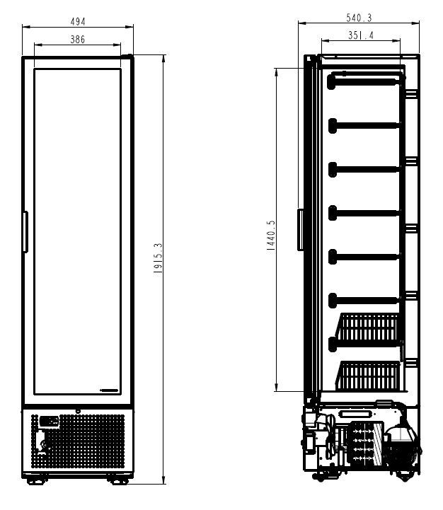 Tiefkühlschrank 1 Glastür, schwarz 221 Liter