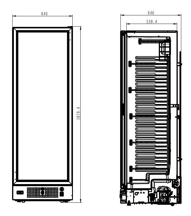 Tiefkühlschrank 1 Glastür 382 Liter