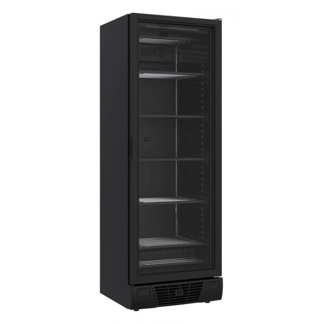 Tiefkühlschrank, 1 Glastür, schwarz, 382L