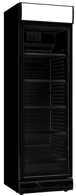 Getränkekühlschrank / Kühlschrank mit Glastür 382 Liter schwarz