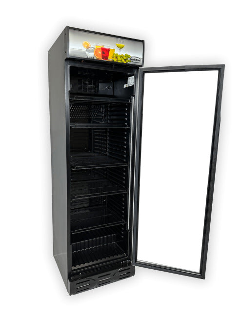Getränkekühlschrank / Kühlschrank mit Glastür 382 Liter schwarz