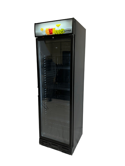 Getränkekühlschrank / Kühlschrank mit Glastür 382 Liter schwarz