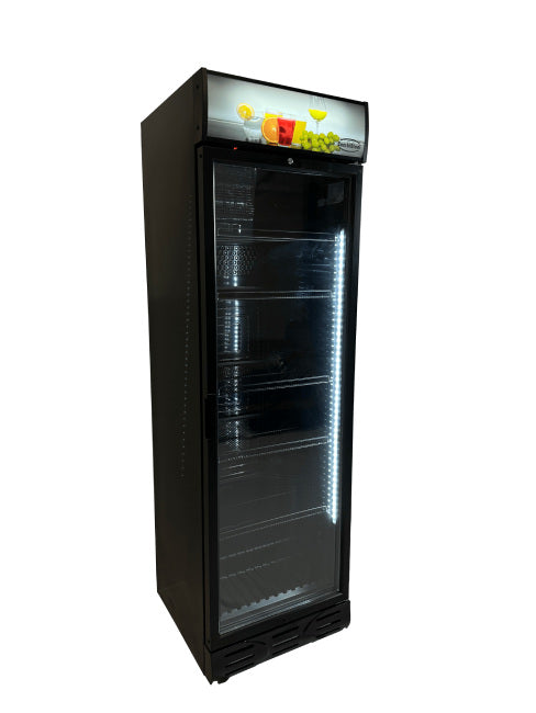 Getränkekühlschrank / Kühlschrank mit Glastür 382 Liter schwarz